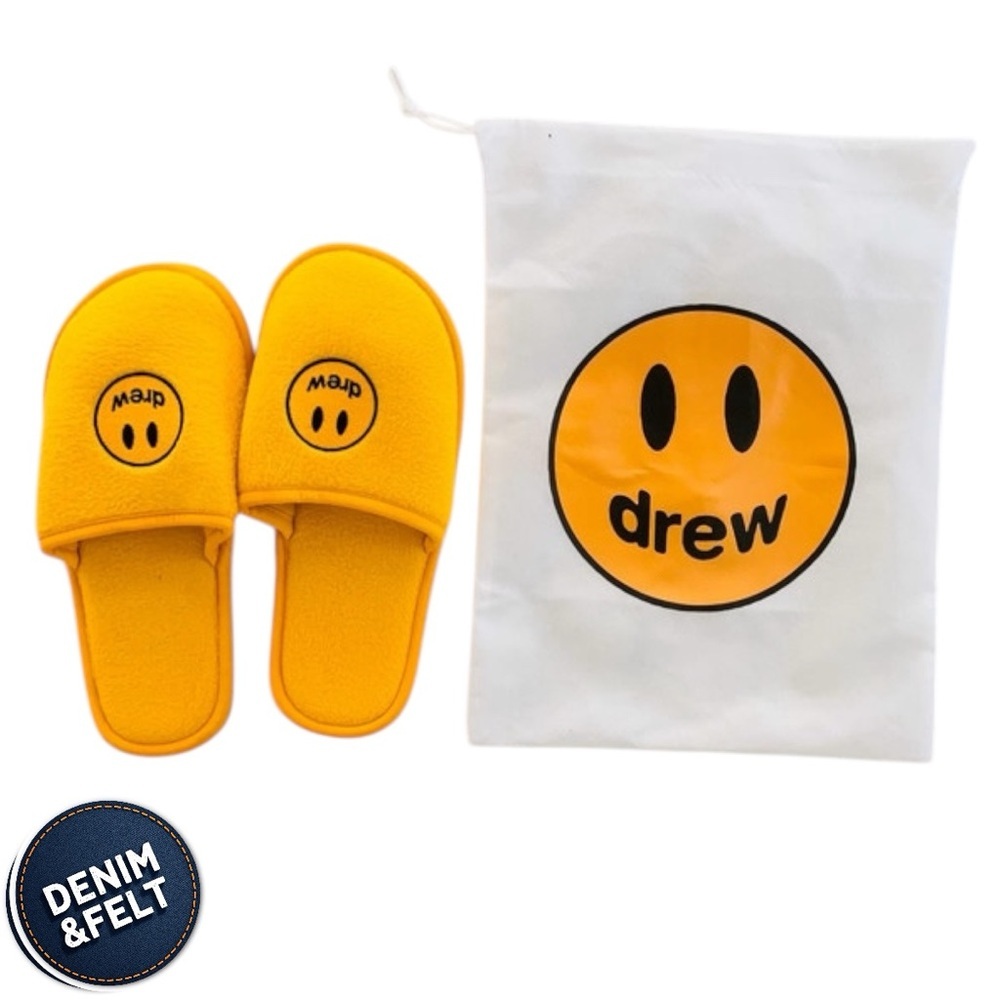 Drew House Mascot Slippers “Golden Yellow” Justin Bieber House Shoes‎ | NEW 😀😀